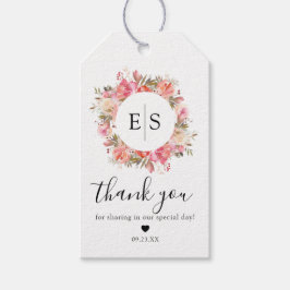 Elegant Rosa Garden Blommigt Wedding Favor Presentetikett