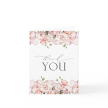 Elegant  Rosa Garden Flowers Tack för ditt kort