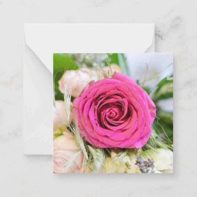 Elegant Rosa Garden Ro Blommigt Flower Anteckningskort (Baksida)