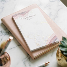 Elegant  Rosa Geode Guld Glitter marble Agate Post-it Block