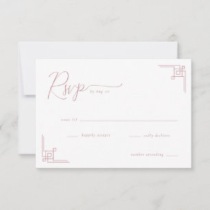 Elegant Rosa Geometrisk RSVP OSA Kort