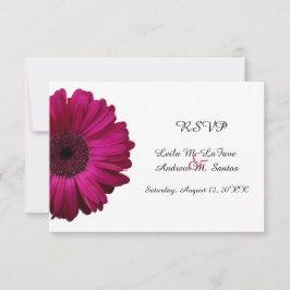 Elegant Rosa Gerbera Daisy Bröllop RSVP-kort OSA Kort