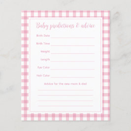 Elegant Rosa Gingham Baby Shower Guessing Game