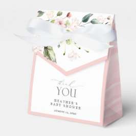 Elegant Rosa Girl Girl Flowers Baby Shower Tack Presentaskar