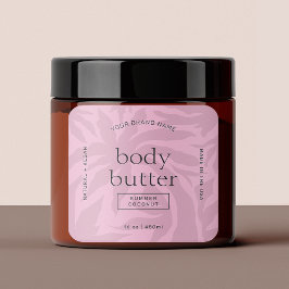 Elegant Rosa Girly Body Butter Product Label Fyrkantigt Klistermärke