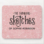 Elegant Rosa Girly Glitter Artist Musmatta<br><div class="desc">Den här söta personliga musknappen i rosa glitter är underbar för en flicka som kärlek ska rita men skapar grafik på datorn. Den har en svart typografi på en vacker rosa glitter-bakgrund. Anpassa Urklipp med valfritt namn. Så roligt för en girig konstnär. Matchande tillgängliga kontorsmateriel. Designad av Blackberry Boulevard.</div>