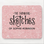 Elegant Rosa Girly Glitter Artist Musmatta<br><div class="desc">Den här söta personliga musknappen i rosa glitter är underbar för en flicka som kärlek ska rita men skapar grafik på datorn. Den har en svart typografi på en vacker rosa glitter-bakgrund. Anpassa Urklipp med valfritt namn. Så roligt för en girig konstnär. Matchande tillgängliga kontorsmateriel. Designad av Blackberry Boulevard.</div>