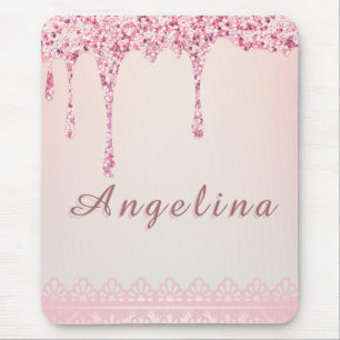 Elegant Rosa Glam Glitter Dropp Musmatta