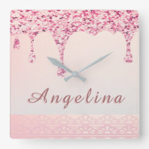 Elegant Rosa Glam Glitter Dropp Spets Bröllopsfest