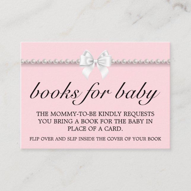 Elegant Rosa Glam Tiffany Baby Shower Bok Request Tilläggskort (Framsida)