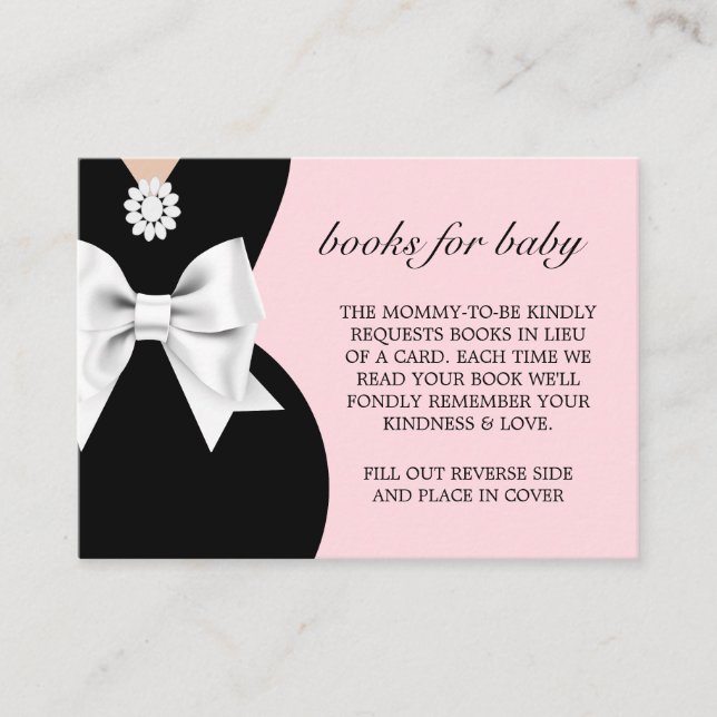 Elegant Rosa Glam Tiffany Bokar for Baby Shower Tilläggskort (Framsida)