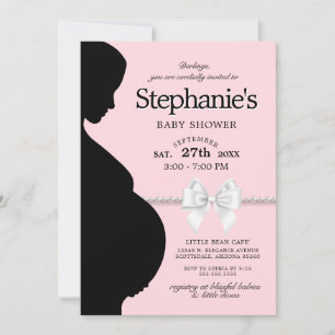 Elegant Rosa Glam Tiffany Bow Tema Baby Shower Inbjudningar