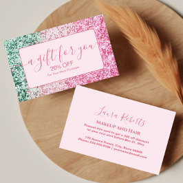 Elegant Rosa Glamstil Rabattkort