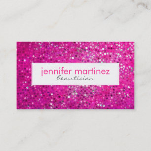 Elegant Rosa Glitter Beautician Affärskort 2 Visitkort