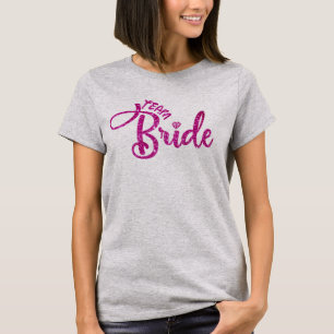 Elegant Rosa Glitter Brud, Chic Brudtärna T Shirt