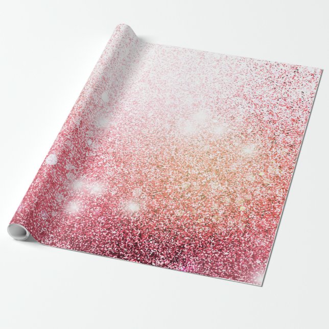 Elegant Rosa Glitter chic design Presentpapper (Utrullad)