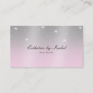 Elegant Rosa Glitter Estetisk Visitenhet Visitkort