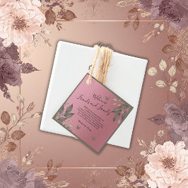 elegant rosa glitter eucalyptus bröllopsförmån mär gåvor etiketter