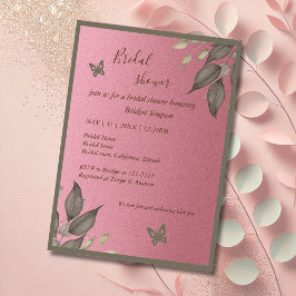 Elegant Rosa Glitter Eucalyptus möhippa Inbjudningar