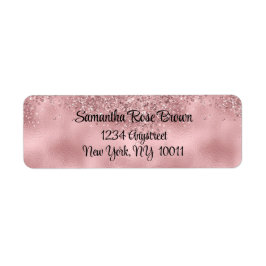 Elegant Rosa Glitter & Foil Return-adressetikett Returadress Etikett