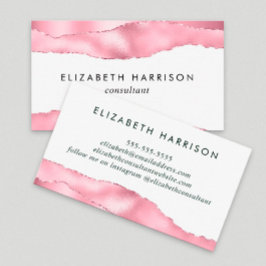 Elegant Rosa Glitter Foil Visitkort