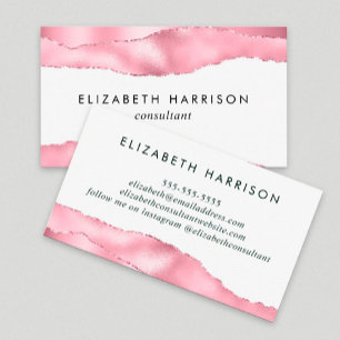 Elegant Rosa Glitter Foil Visitkort