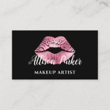 Elegant Rosa Glitter Kiss Sminkartist
