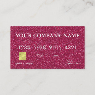 Elegant Rosa Glitter Kredit-kort Visitkort