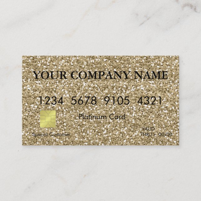 Elegant Rosa Glitter Kredit-kort Visitkort (Framsida)