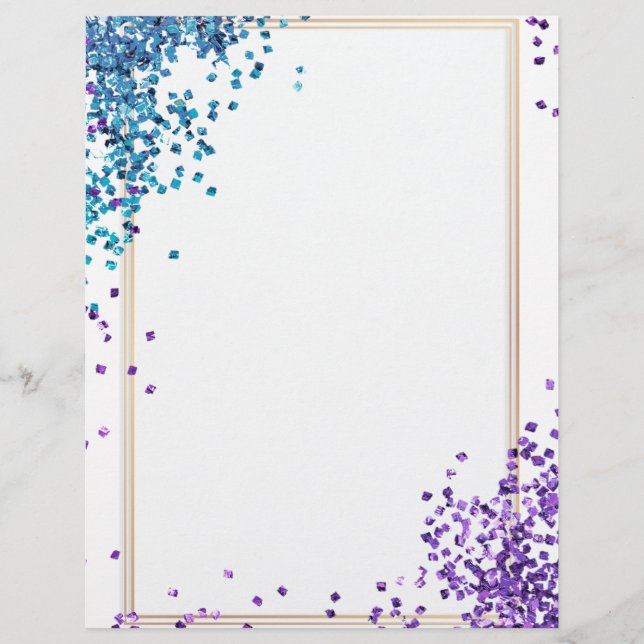 Elegant rosa glitter Letterhead Brevhuvud (Framsida)