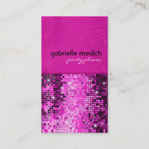 Elegant Rosa Glitter Metallic Sequence Mönster Visitkort