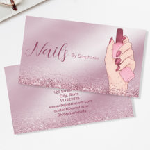 Elegant Rosa Glitter Nail Artist Manicuction Beaut