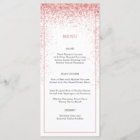 Elegant Rosa Glitter Special Ocction Menu