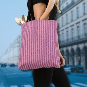 Elegant Rosa Glitter Stil Vertikala Ränder Tygkasse
