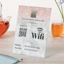Elegant Rosa Glitter WiFi QR-Logotyp