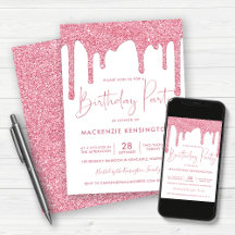 Elegant Rosa Gnistra Glitter Drives Birthday