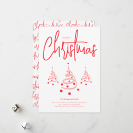 Elegant Rosa God Jul Julkort