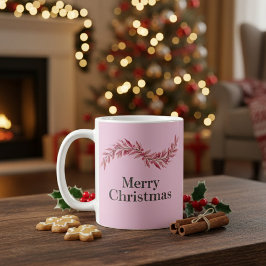 Elegant Rosa God Jul-Mugg – Blommig Högtid Kaffemugg