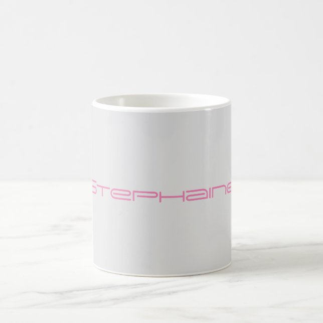 Elegant Rosa Grått ditt namnbyte Kaffemugg (Center)