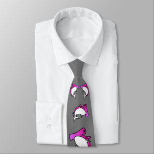 Elegant Rosa & Grått Hammerhead Shark tecknad Nack Slips