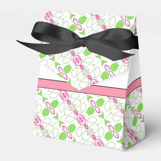 Elegant Rosa Grön Och Vit Presentaskar (Framsidan Sidan)