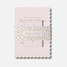 Elegant Rosa Grönt Dots Bröllop