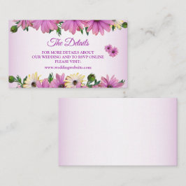 Elegant Rosa Gul Blommig Rustik Bröllopsdetalj Tilläggskort