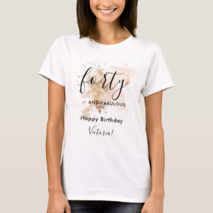 Elegant Rosa & Guld 40:e födelsedag T Shirt