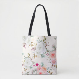Elegant Rosa Guld Blommig Botanisk Estetisk Tote  Tygkasse