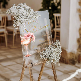 Elegant Rosa Guld Blommig Bröllopsdusch