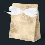 Elegant rosa guld blommig spets bröllopsdusch presentaskar<br><div class="desc">Feminint elegant sexigt rosa och guld blommig spets bröllopsdusch</div>