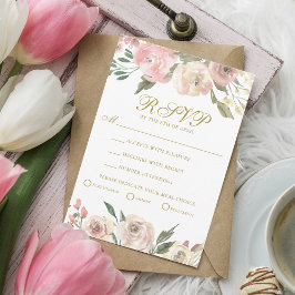 Elegant  Rosa Guld Blommigt Bröllop Målval för  OSA Kort