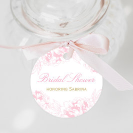 Elegant Rosa Guld Blommigt Peony Möhippa Gåvor Etiketter