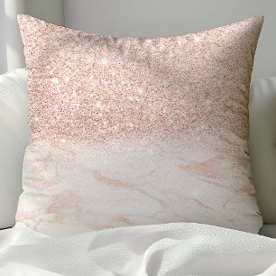 Elegant Rosa Guld Blush Rosa Marmor Kudde